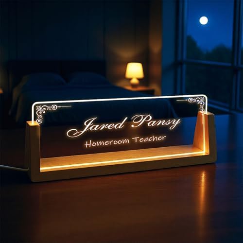 Custom Desk Name Plate,Light Up Acrylic Office Sign, Personalized Gift for Boss Coworker Teacher, Employee Appreciation Award, Home Office Decor - Image 6