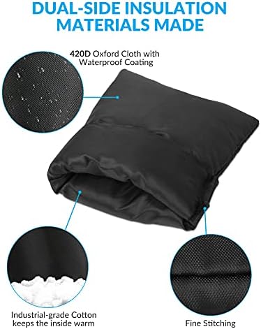 2Pack Outdoor Faucet Covers for Winter, 8.3" H x 6.7" W Outside Hose Bib Covers Protector Spigot Covers Insulated Winter Waterproof Freeze Protection Pipe Covers Socks Protector (Blue-2Pack) - Image 6