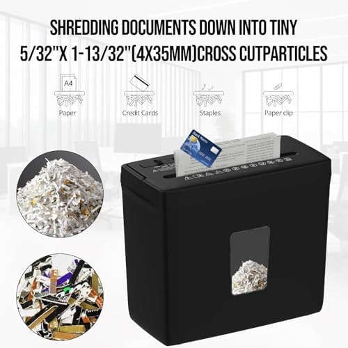 Suntiko 5-Sheet Small Cross Cut Paper Shredder Black - Image 2