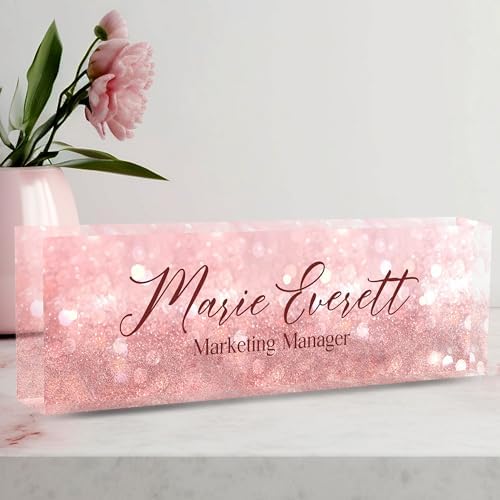 Desk Name Plate Personalized, Custom Name Plate for Office Desk Decor for Women & Men, Custom Office Gifts Employee Appreciation Gifts for Boss, Manager, Nurse, Lawyer, Teacher by AeekdookWoodenPuzzles