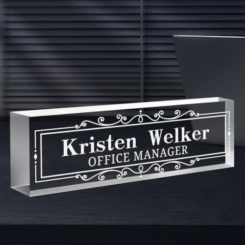 Custom Engraved Name Plate for Desk, Acrylic Desk Name Plate Personalized by Spricoz