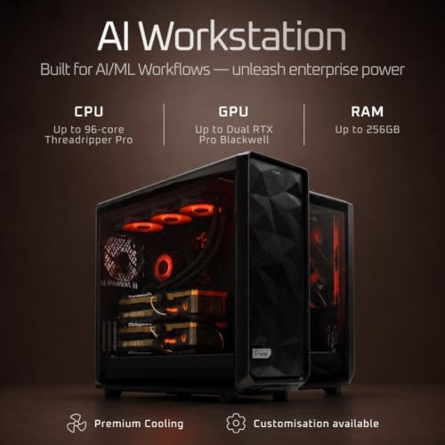 MES2X AI Workstation - AMD Ryzen 9-9900X 12 core 4.4GHz - RTX PRO 6000 Blackwell - 8TB (2x4TB RAID) NVMe SSD - 256GB DDR5-1600W - Windows 11 Pro for WS - Image 2