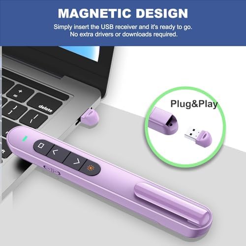 QUI Presentation Clicker with Volume Control, Wireless Presenter Remote - Image 4