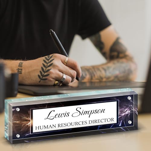 Desk Name Plate Personalized, Desk Double sided pattern Name Plate Personalized Office Desk Decor for Women and Men , Teacher Nurse Boss Employee Appreciation Gifts (Two colors-2, fixed pattern) - Image 5