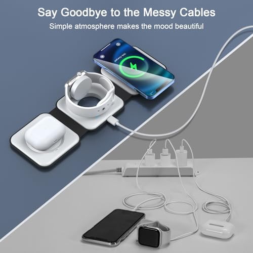 3 in 1 Wireless Charging Station for Apple,Foldable Magnetic Travel Charger - Image 4