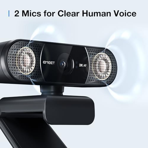 EMEET C960 2K Webcam with Microphone, PDAF, 2 Omnidirectional Mics - Image 5