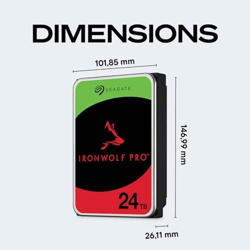 Seagate IronWolf Pro 24TB Enterprise NAS Internal HDD Hard Drive – CMR 3.5 Inch SATA 6Gb/s 7200 RPM 512MB Cache for RAID Network Attached Storage, Rescue Services (ST24000NT002) - Image 3