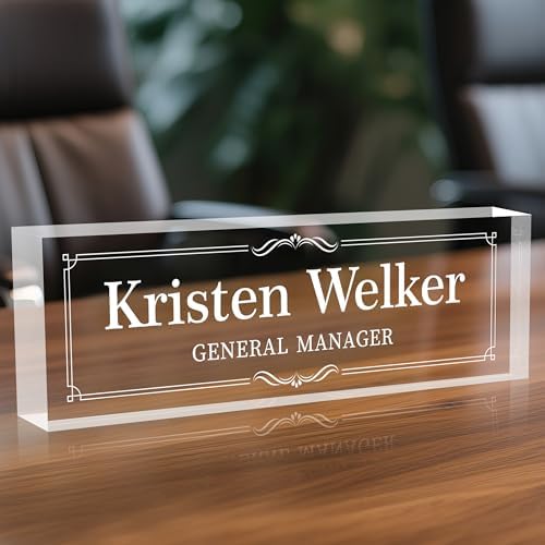 Personalized Desk Name Plates, Acrylic Engraved Name Plate for Desk, Custom Office Gifts & Desk Decor for Women Men, Employee Appreciation Gifts for Boss Teacher Nurse by EOBIBIFUN