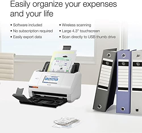 Epson RapidReceipt RR-600W Wireless Desktop Color Duplex Receipt and Document Scanner with Receipt Management Software, Touchscreen and Auto Document Feeder. Full 1-Year Limited Warranty (Renewed) - Image 2