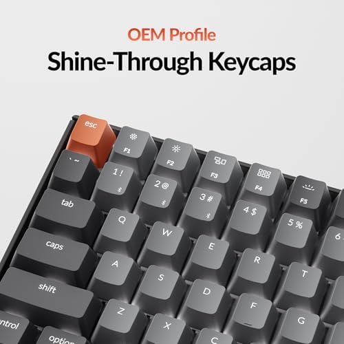 Keychron K2 75% Layout Bluetooth Wireless Mechanical Gaming Keyboard Silent K Pro Red Switch/White LED Backlit/USB C/Anti Ghosting/N-Key Rollover, 84 Keys, for Mac Windows - Image 6