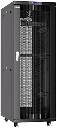 42U Server Rack Cabinet – 19" Floor Standing Rack Enclosure, 32" Deep IT Infrastructure Rack with Cooling Fans, Thermostat LCD, PDU, Shelf & Casters by SYSRACKS