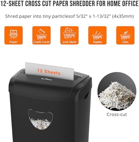 Suntiko 12 Sheet Home Office Cross Cut Shredder Black - Image 2