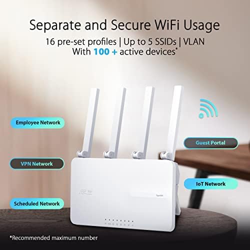ASUS ExpertWiFi EBR63 AX3000 WiFi 6 Business Router - Custom Guest Portal & SDN, Easy Setup & Remote Management, Scalable with ExpertWiFi AIMesh, Free Commercial-Grade Security, VPN, VLAN - Image 2
