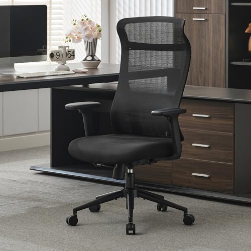 Qulomvs Mesh Ergonomic Office Chair Home Office Desk Chair with Headrest Height Adjustable Computer Executive Desk Chair with Wheels 360 Swivel Task Chair by Qulomvs