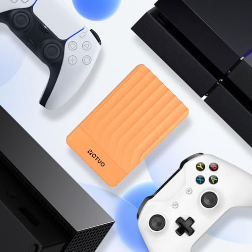 YOTUO 500GB External Hard Drive, Portable Storage Expansion HDD, USB 3.0 & USB-C for PC, Mac, Desktop, Laptop, Smartphone, PS4, Xbox One, Xbox 360, Office & Game Orange - Image 4