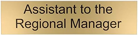 ExcelMark Assistant to the Regional Manager Desk Plate – 2"x 8"Novelty Name Plate – Gold Name Plate with Black Desk Holder - Image 3