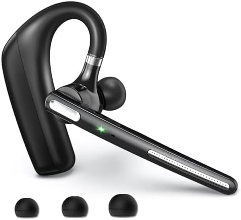 Kendir Bluetooth Headset V5.4, Wireless Bluetooth Earpiece with CVC8.0 Dual Mic Noise Cancelling 110 Hours Talktime for Cell Phone/iPhone and Android Headphones for Trucker/Driver/Business by KENDIR