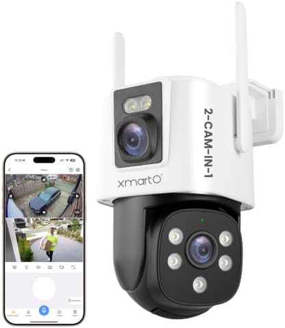 xmartO WiFi6 Dual-Lens Security Camera, 4MP QHD 360° PTZ with AI Tracking by xmartO