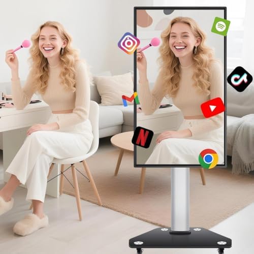 JAV Smart Board Portable Stand for 43-55 Inch, Interactive Whiteboard Stand with Four Lockable Wheels, Height Adjustable Mobile Cart for Office Classroom - Image 2