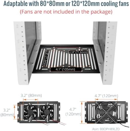 Tecmojo 4U Network Rack, 10 inch Mini Server Rack with 2 Side Translucent Panels & 2 Top Handles, 7.87 inch Deep, for 10 inch IT Equipment & A/V Devices, White - Image 5