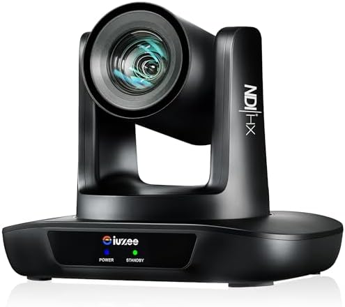 NDI PTZ Camera AI Auto Tracking 3G-SDI/USB3.0/HDMI/LAN PoE 30X Optical and 8X Digital Zoom Live Streaming Camera 1080P 60FPS for Church Services Worship Education Events vMix OBS YouTube by iuZee-US