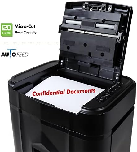 Aurora AU120MA 120-Sheet Auto Feed High Security Micro-Cut Paper Shredder / 30 Minutes (Black) - Image 3