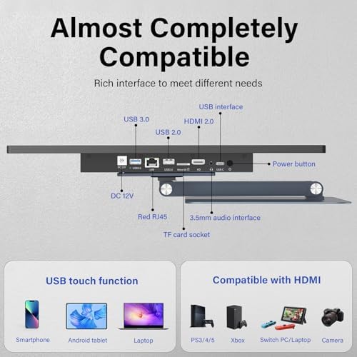 15.6" All-in-One Desktop Computers, Touchscreen Android 12 Industrial Panel Pc RK3399 4GB RAM/64GB ROM AIO Desktop with Pivoting Mount, HDMI 2.0 for Office/Automation/Kiosk/Bar/Warehouse - Image 2