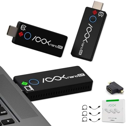 Wireless HDMI Transmitter 2 Receivers 4K Ask Nano Wireless Presentation Kit by RGBlink