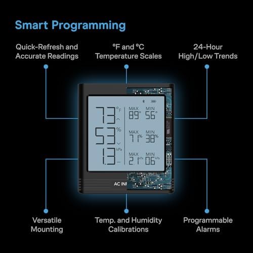 AC Infinity Temperature Humidity VPD Smart Hygrometer B1 w/ Bluetooth App - Image 3
