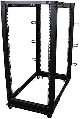 StarTech 25U 4-Post Open Frame Server Rack, 19in, 1200lb/544kg, Mobile by StarTech