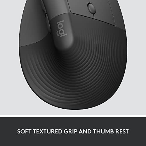 Logitech Lift for Business Vertical Ergonomic Wireless Mouse - Graphite - Image 3