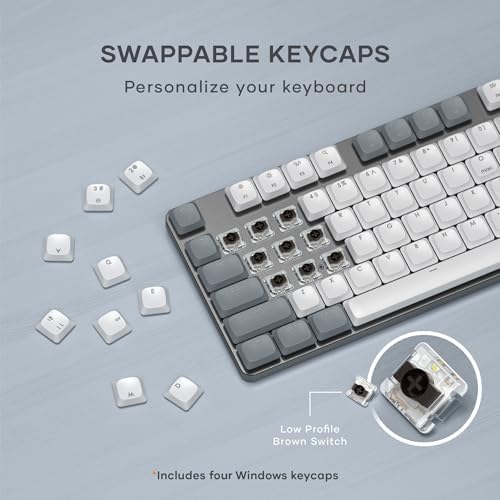 Satechi SM3 Mechanical Keyboard, White LED Backlit, Light Gray/White - Image 4