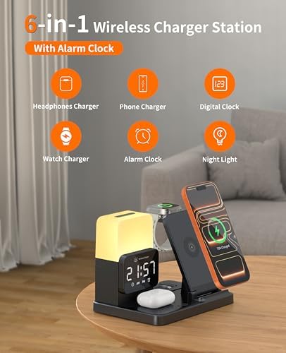 6-in-1 Wireless Charging Station,Charger Stand for Apple Devices for Gifts - Image 2