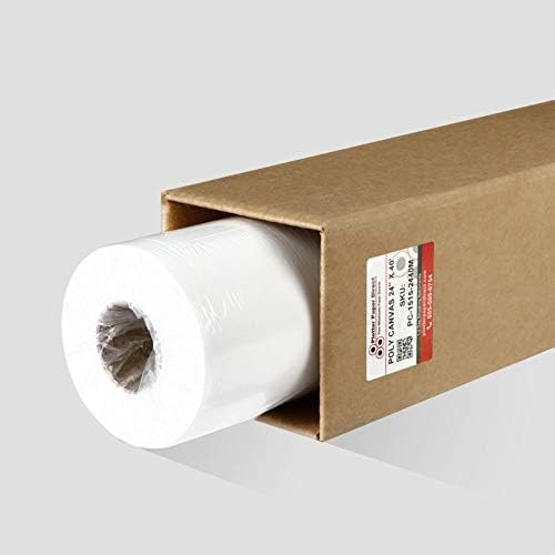 Plotter Paper Direct 24in x 40ft Premium Polyester Matte Canvas Roll, 500 Denier, Quick Dry, Wide Format Inkjet Printer Compatible, Perfect for Fine Art, Photography, Archival Quality Prints by MbsSignSupply