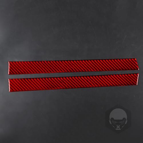 Real Soft Red Carbon Fiber Car B-Pillar Window Pillar Panel Anti-Scratch Strip Cover Trim Sticker Auto Interior Decoration Accessories Compatible with Benz Smart 2016 2017 2018 2019 2020 2021 - Image 5