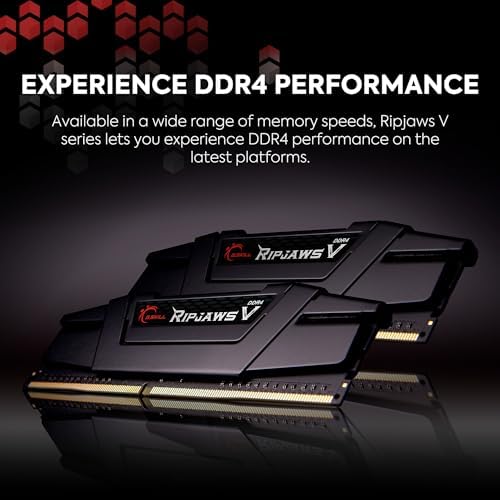 G.SKILL RipjawsV Series DDR4 RAM (XMP) 16GB (2x8GB) Up to 3600MT/s* CL16-19-19-39 1.35V Intel AMD Desktop Computer Memory U-DIMM - Black (F4-3600C16D-16GVKC) - Image 2
