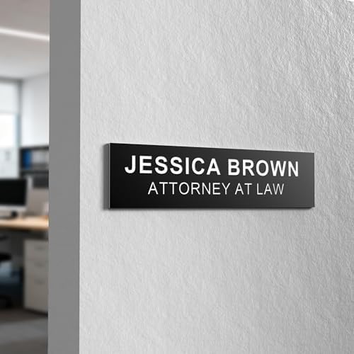 Personalized Adhesive Name Plate, Custom Engraved Office Sign by nyareka