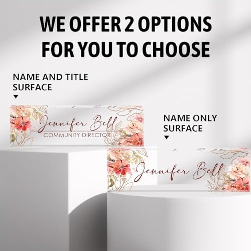 Custom Name Plate for Desk Desk Name Plate Personalized, Office Desk Decor for Women & Men, Employee Appreciation Gifts The Office Gifts for Boss, Manager, Teacher, Nurse, Lawyer, Flower 5 - Image 4