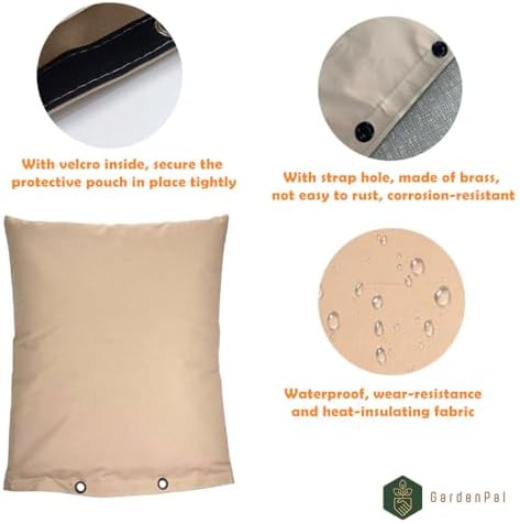 GardenPal Backflow Preventer Cover, Water Pipe Insulation Cover, Freeze Protection, Reusable for Your Pipes, Valves, Sprinkers and Irrigation System in Winter or Sun Exposure (35 * 45cm /14 * 18 inch) - Image 5