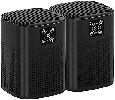 2 Pack Air Purifiers for Home Bedroom, Coverage up to 2190ft², HY1800PRO by HONEYUAN