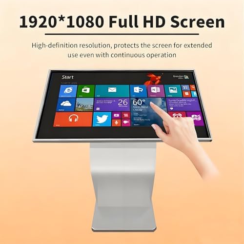Self Service Kiosk, 21.5" /32" Interactive Kiosk 1080P HD IPS Touch Screen Display, Weatherproof Floor Standing Digital Signage for Outdoor/Indoor Black-21.5 - Image 6