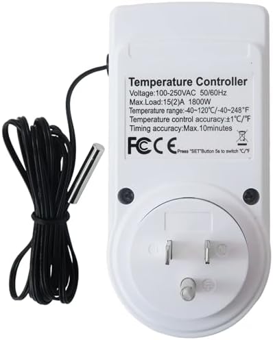 Heating & Cooling Control Outlet with Timer - Smart Plug-in Thermostat for Indoor Climate Devices, 1800W 110V, Dual-Mode Work - Image 5