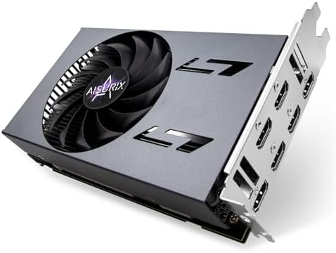 Kelinx Aisurix RX 580 8GB GDDR5 GPU 6X HDMI Graphics Card, 6 Independent Display Multi-Monitor Setup, 256-bit DDR5 Video Card for Computer PC ITX Single Slot PCI Express by Kelinx