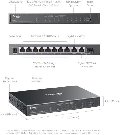 Omada ES210GP, 8 Port Gigabit Easy Managed PoE Switch - Image 7