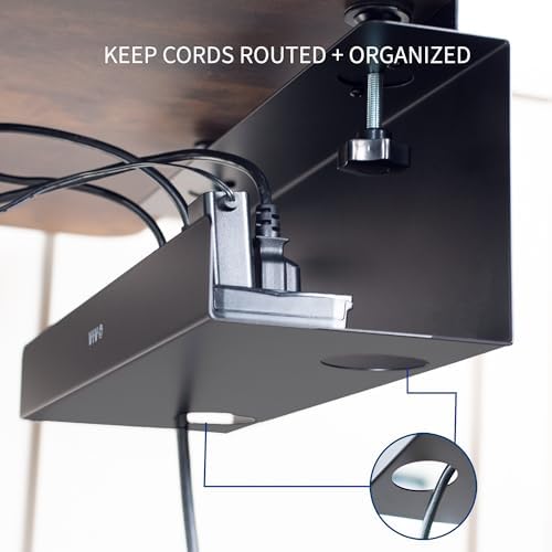 VIVO Black Clamp-on 17 in Cable Management Tray, DESK-CM6L-B - Image 2