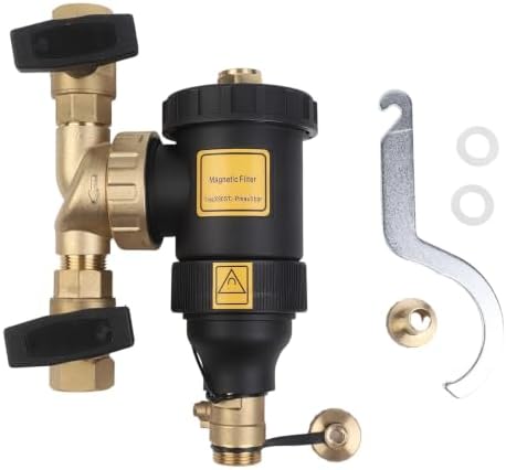 Heating System Magnetic Dirt Filter, DN20 To DN32 Threaded Connection, Sludge Separator For Boiler And Heater, 1-Stage For Rust And Impurity Removal, Black Finish(DN20/3/4 male valve) - Image 5