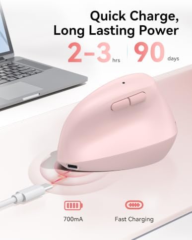 TECKNET Ergonomic Mouse, BT5.3/2.4G, Silent Wireless Vertical, Rechargeable - Image 5