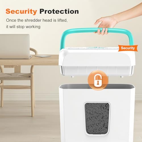 Bonsaii 6-Sheet Cross Cut Paper Shredder for Home, 3.4 Gal Bin - Image 4