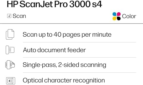 HP ScanJet Pro 3000 s4, Fast 2‑Sided Scanner with Auto Document Feeder, Best for Small Business (6FW07A) - Image 2