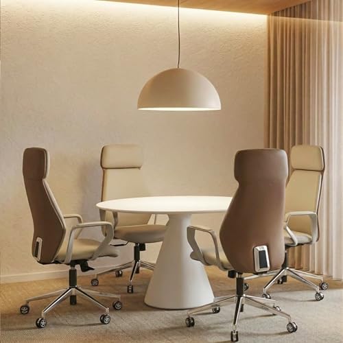 EUREKA ERGONOMIC Aric Executive Office Chair, High Back PU Leather Desk Chair with Lumbar Support, Professional Modern Home Office Chair with Large Headrest & 3-Position Recline, Beige - Image 6